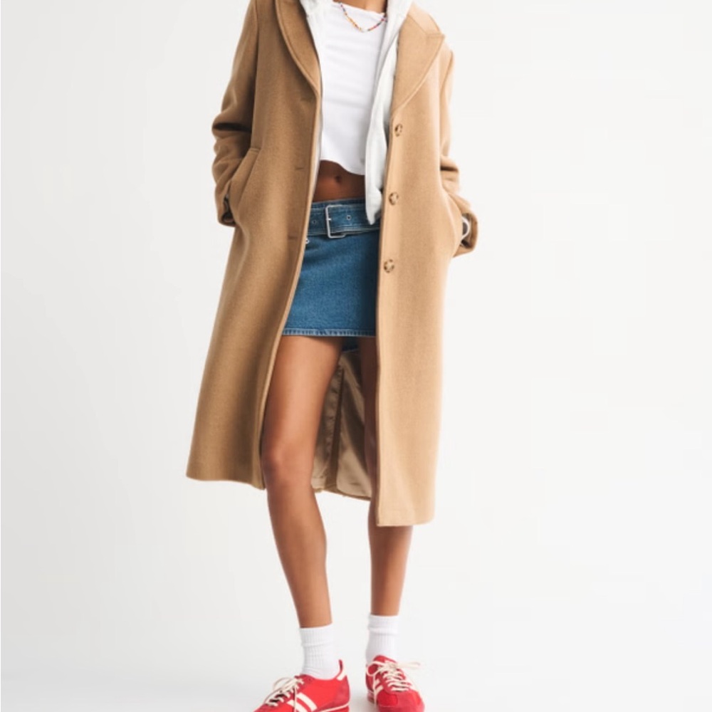 Wool Tailored Coat Beige Tan Camel Topcoat